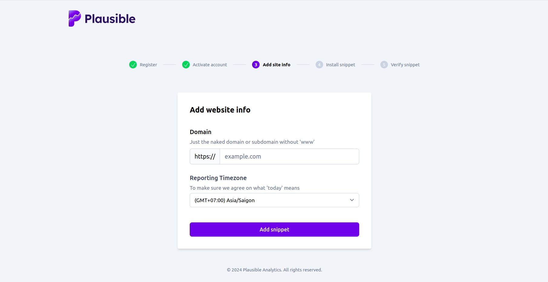 Điền thông tin trang web