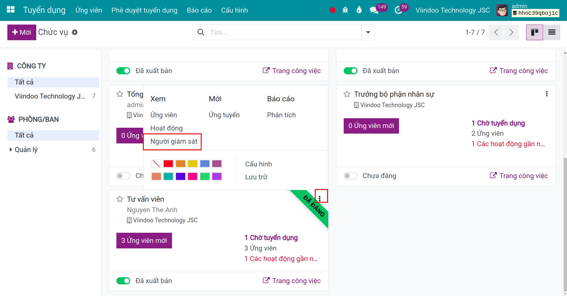 Tạo email cho nguồn ứng viên