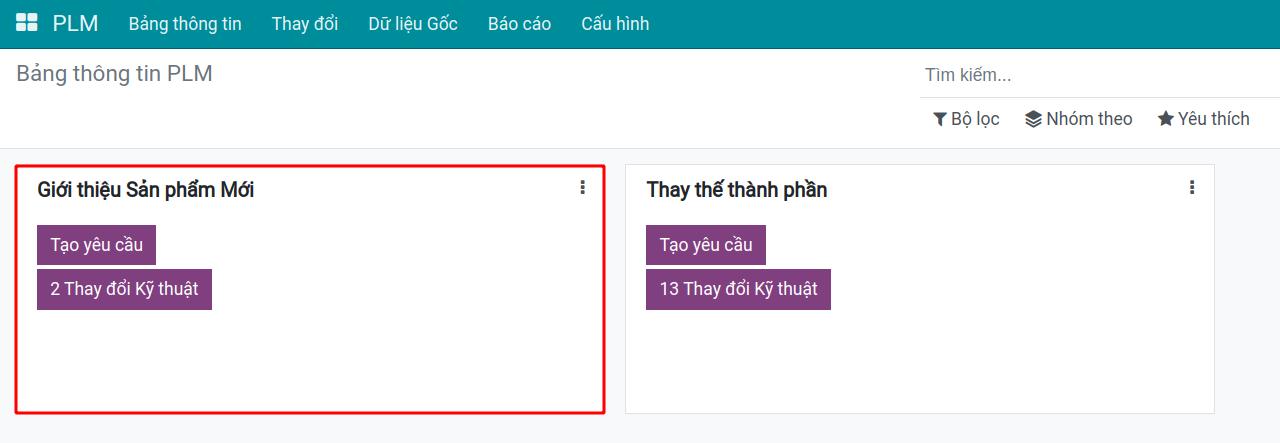 Hiển thị số lệnh thay đổi kỹ thuật(ECO).