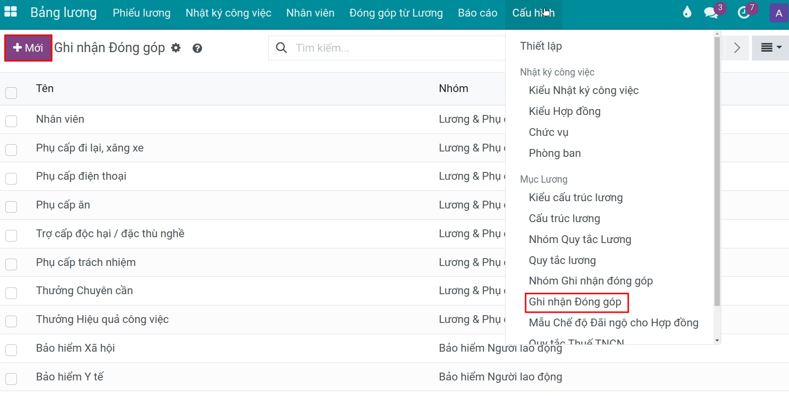 Tạo ghi nhận đóng góp Viindoo