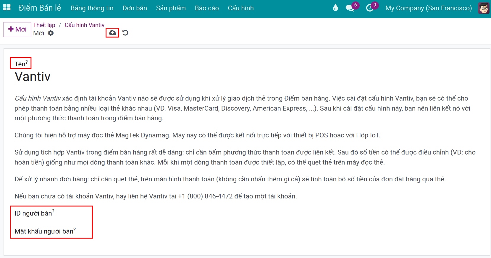 Thiết lập cấu hình Vantiv