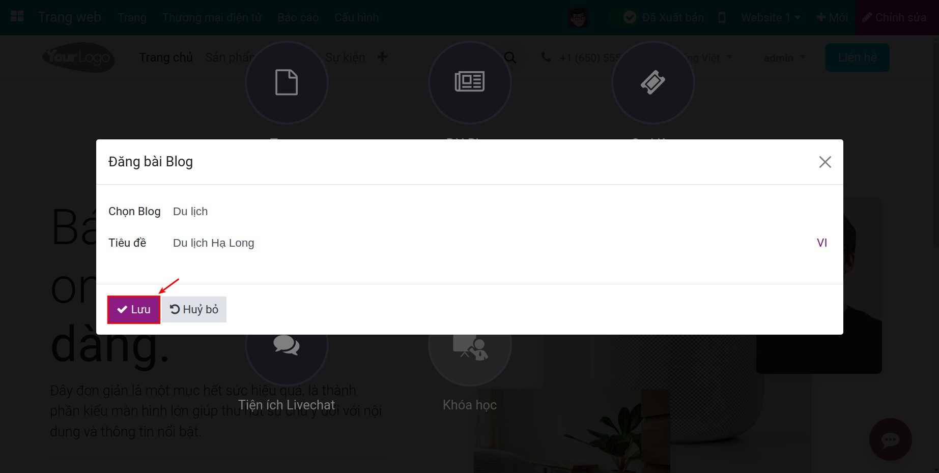 Chỉnh sửa nội dung bài blog