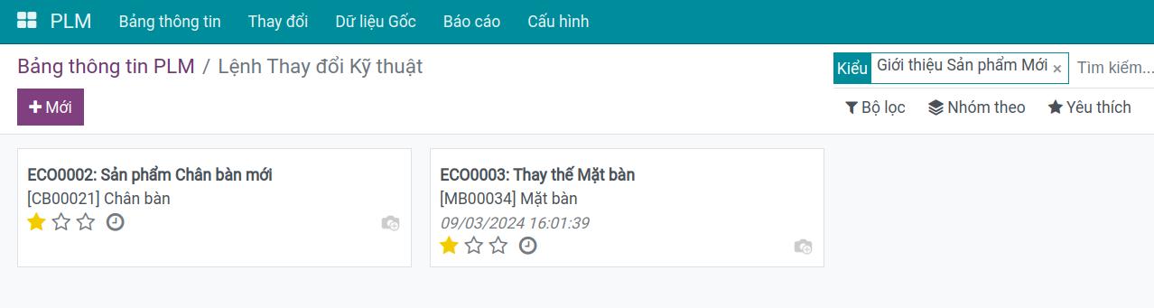 Các giai đoạn trên lệnh thay đổi kỹ thuật