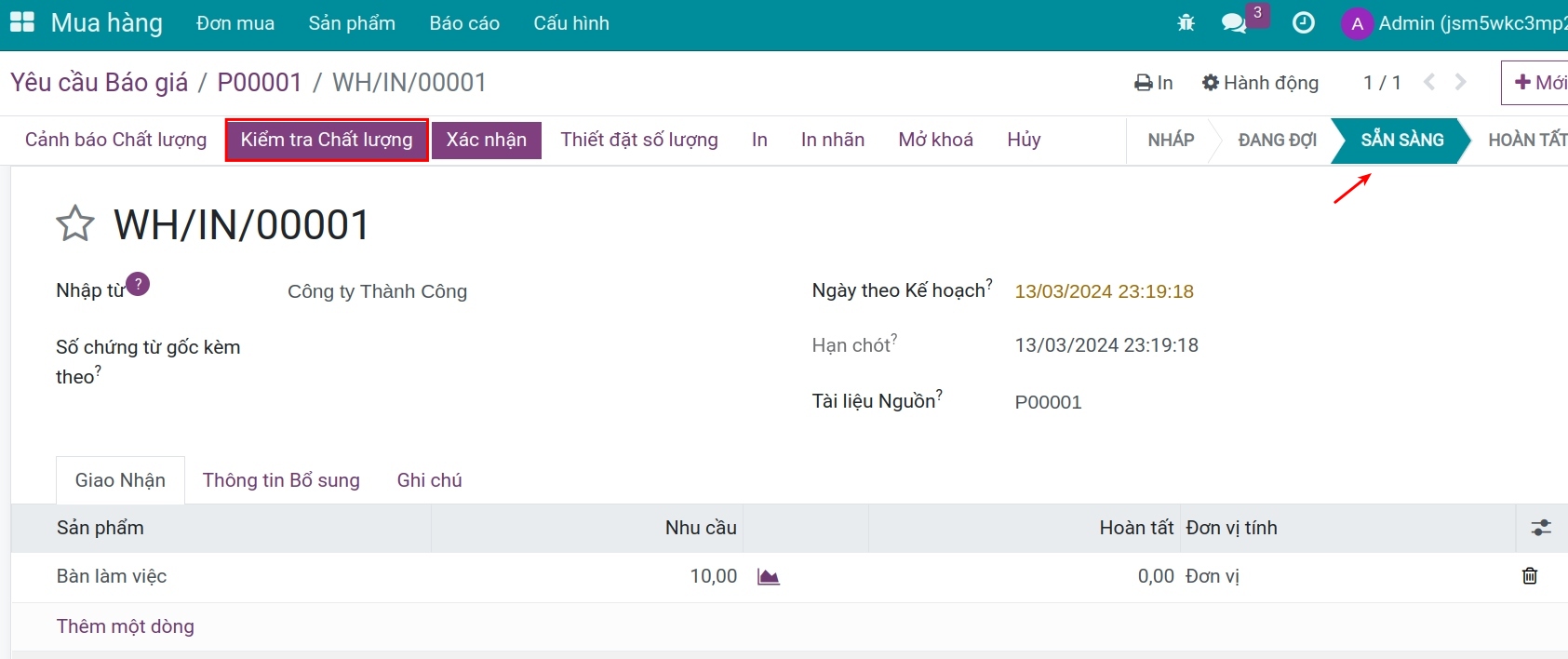 Kiểm tra chất lượng hàng nhập.