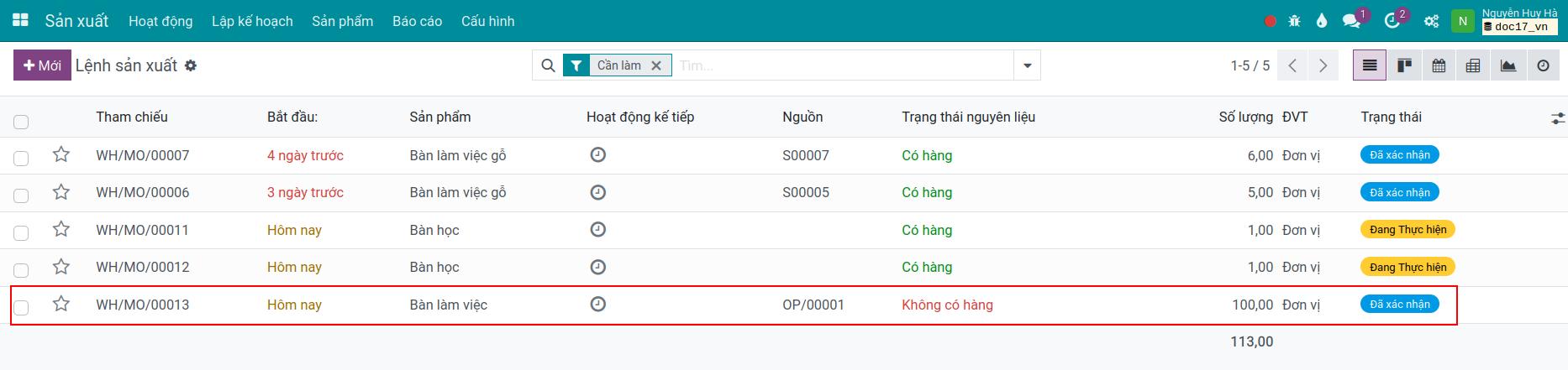 Lệnh sản xuất