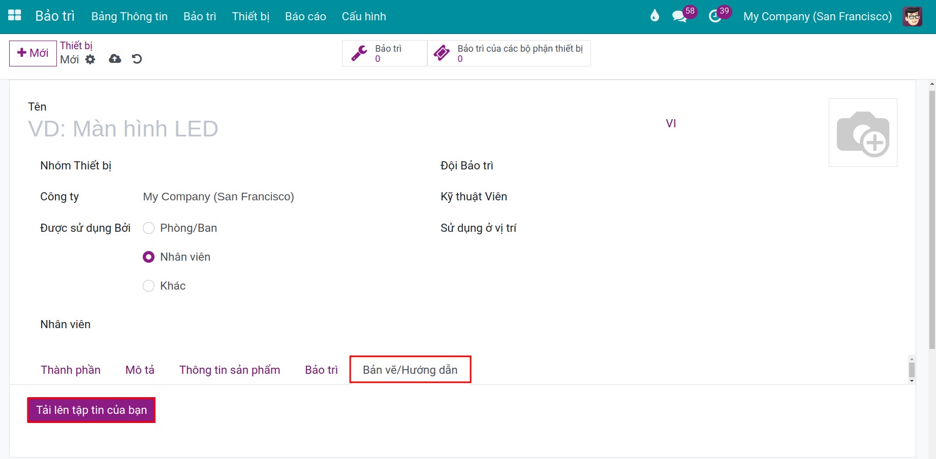 Bản vẽ của một thiết bị
