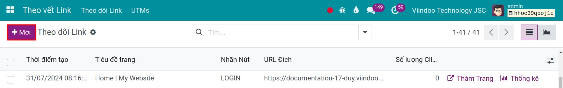 Theo dõi link