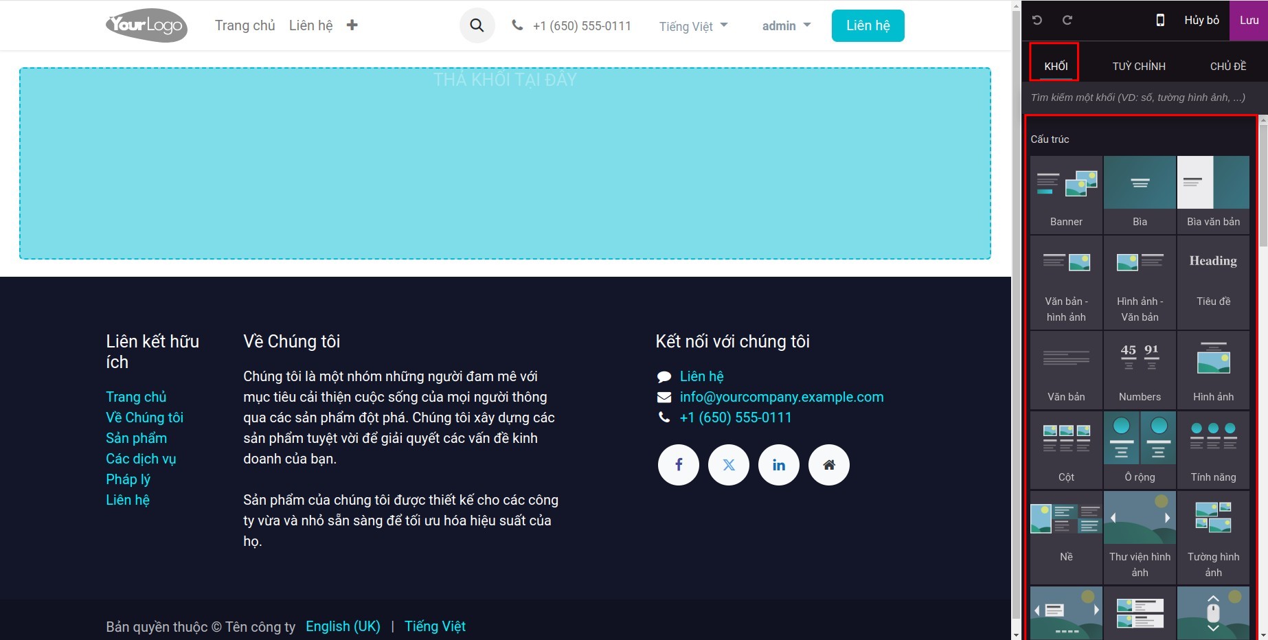 Khối nội dung cho trang web