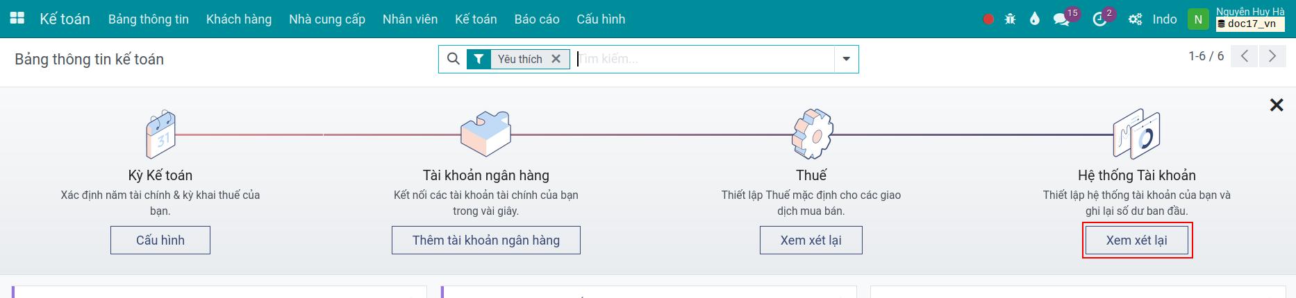 Thiết lập hệ thống tài khoản