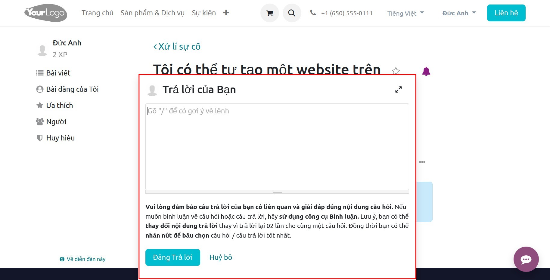 Trả lời câu hỏi