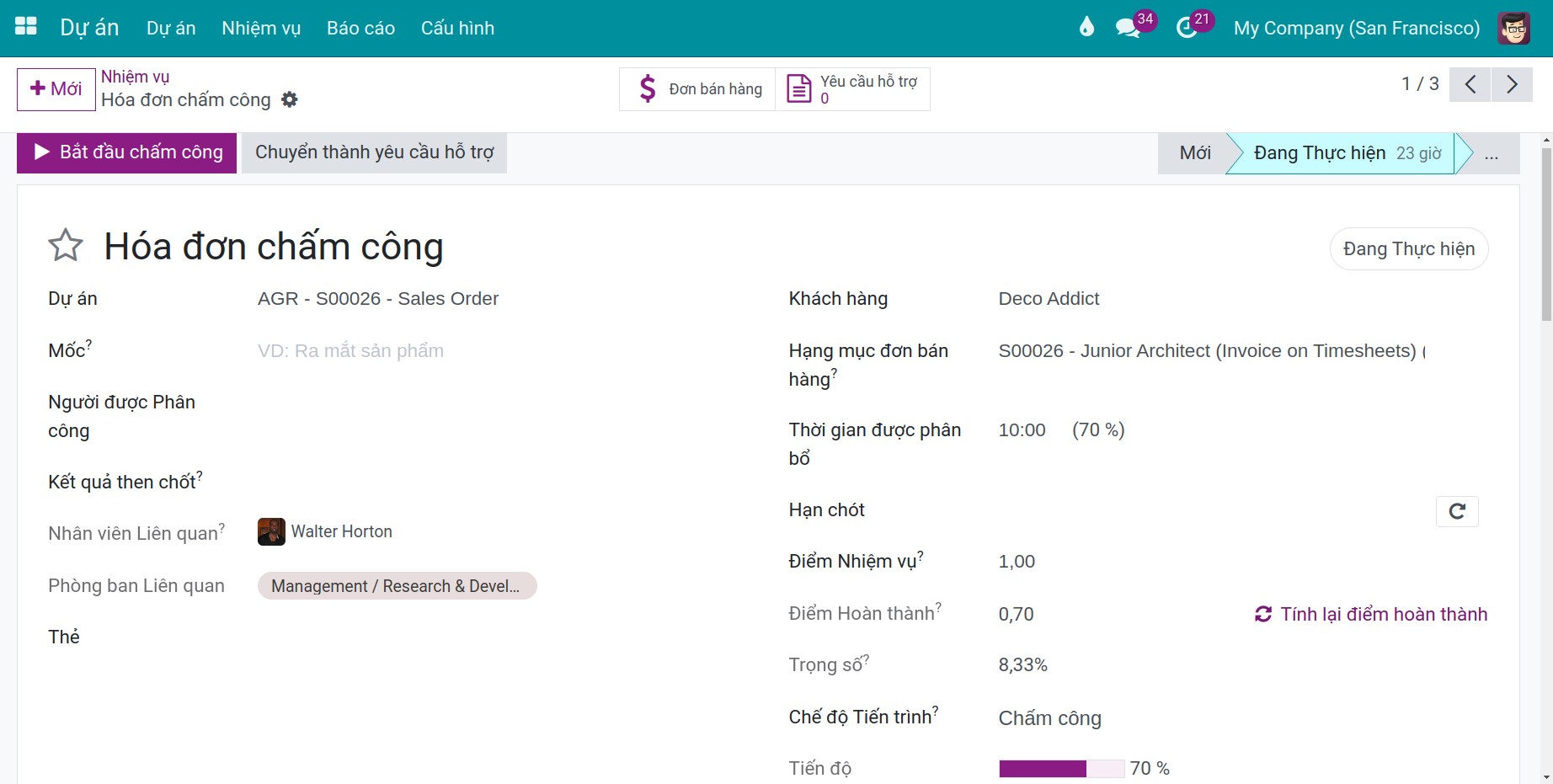 Thêm thông tin nhiệm vụ trong dự án Viindoo