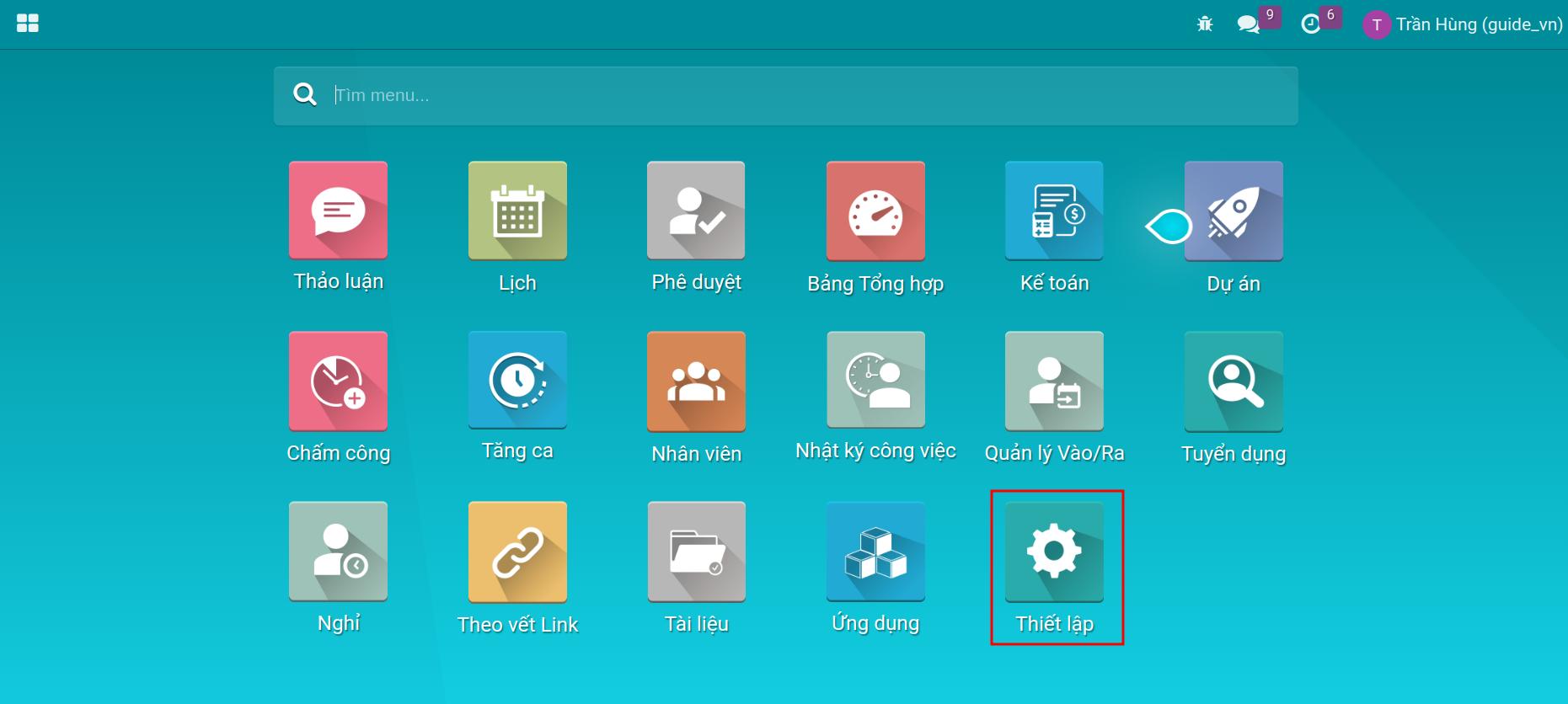 Thiết lập hệ thống phần mềm Viindoo