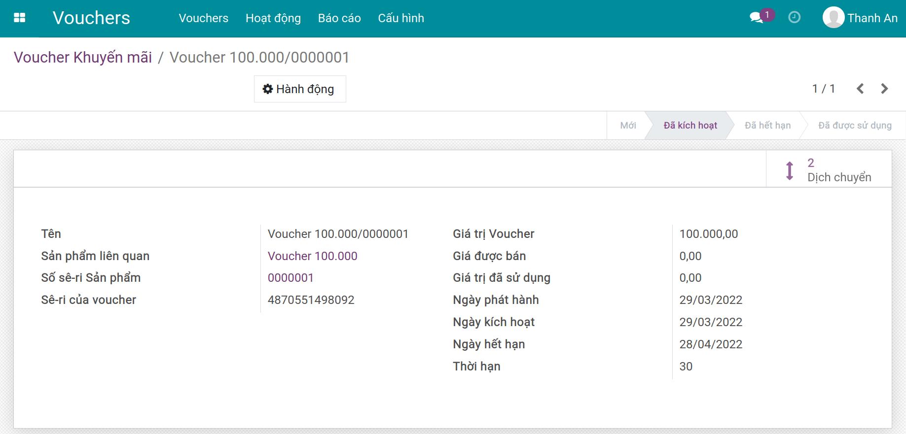 Kích hoạt Voucher