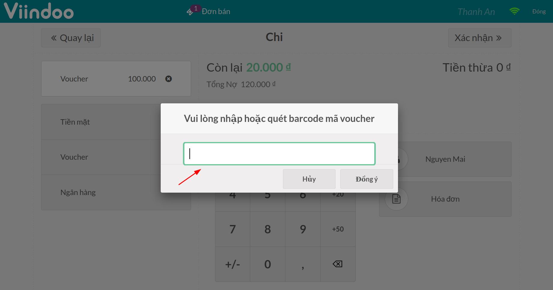 Nhập số sê-ri voucher