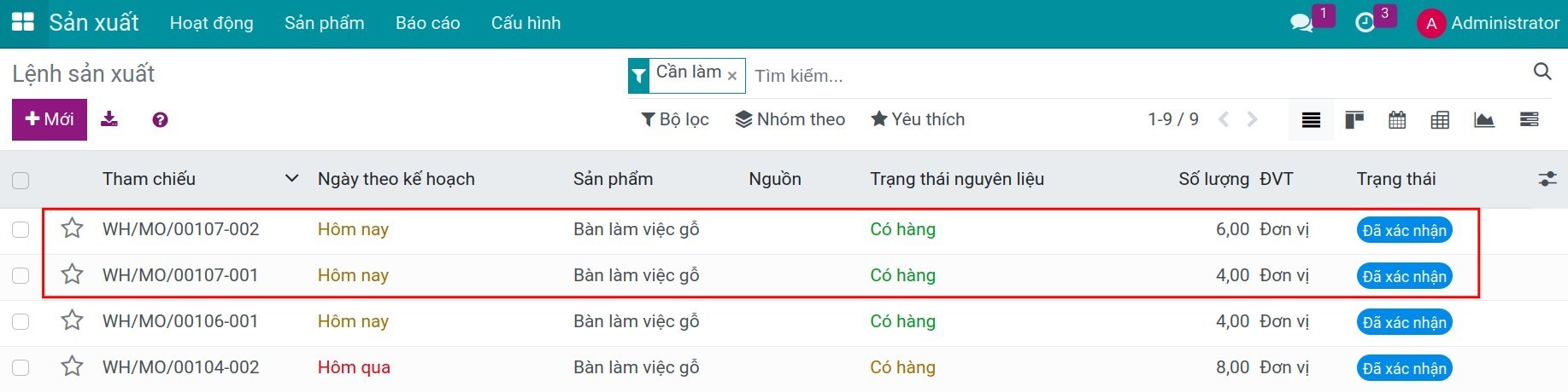 Tách lệnh sản xuất nguồn