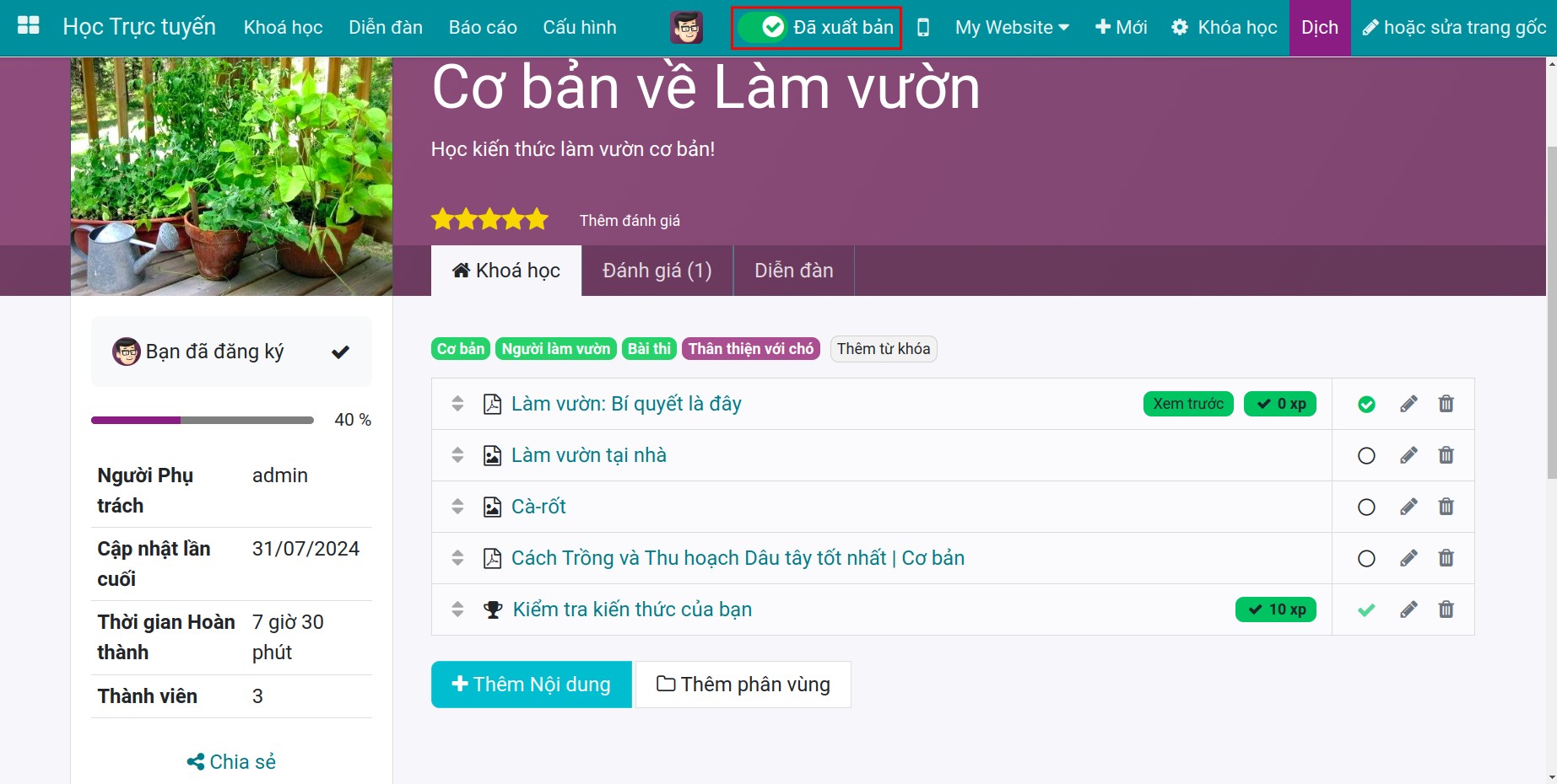 Xuất bản khóa học