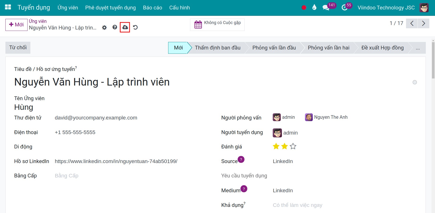 Lưu ứng viên