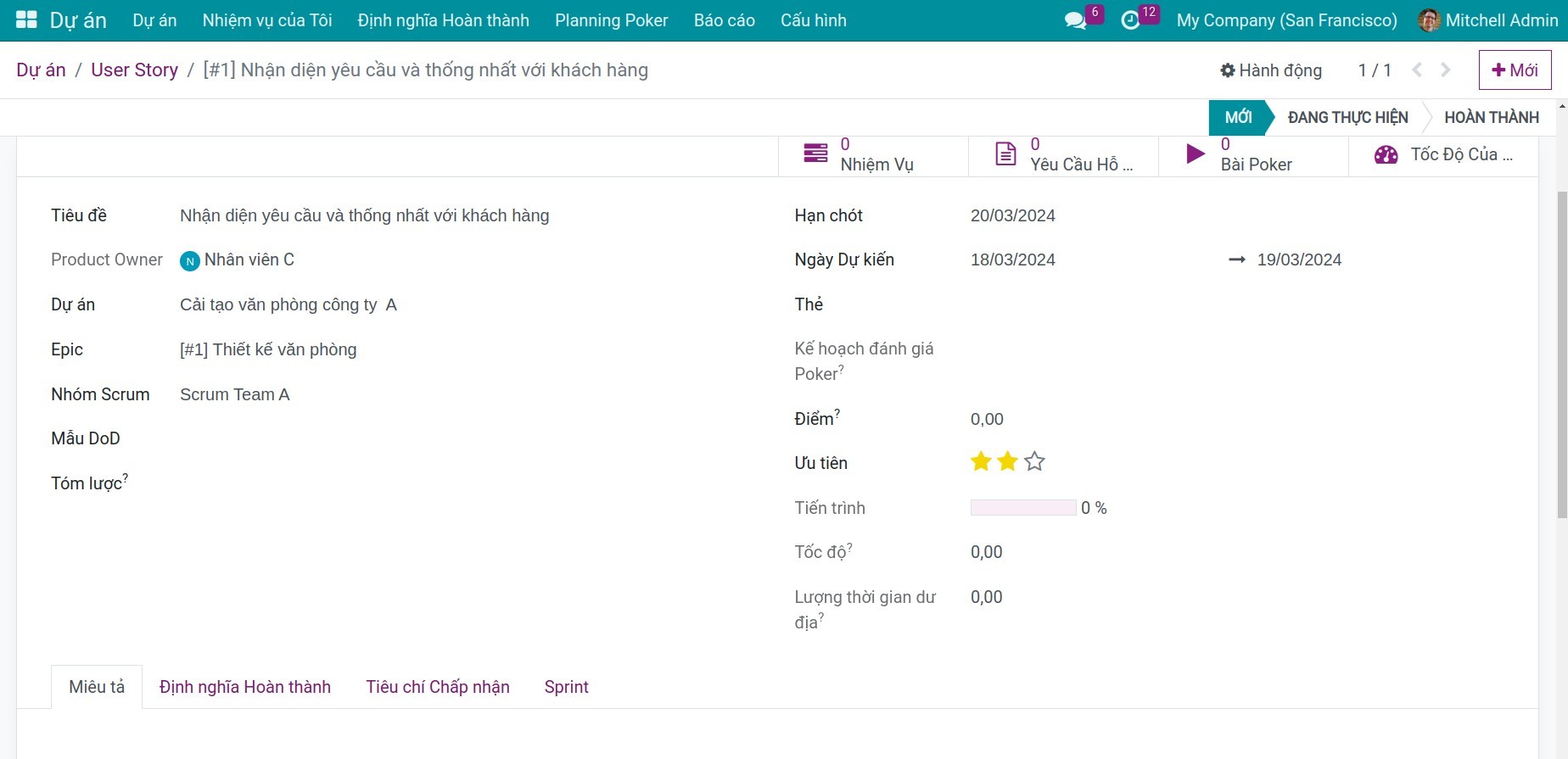 Tạo User Story