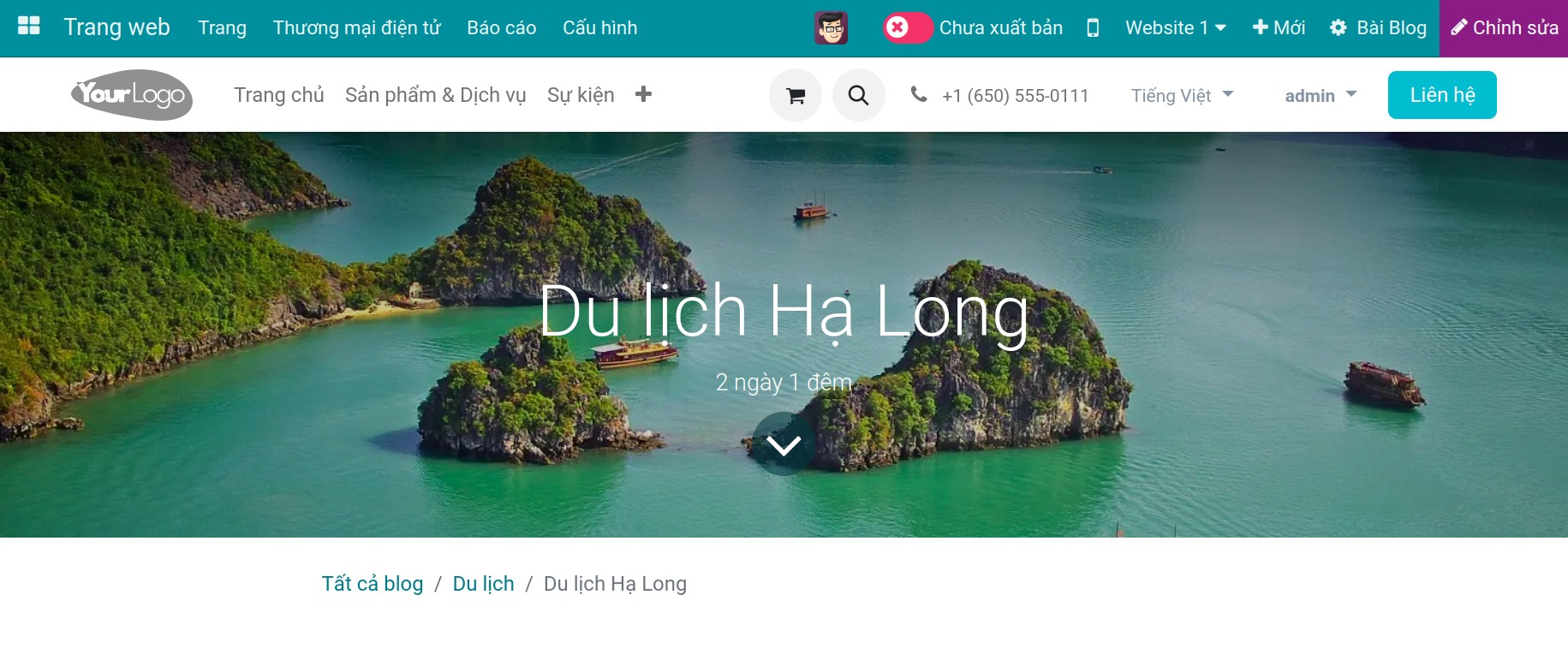 Chỉnh sửa nội dung bài blog