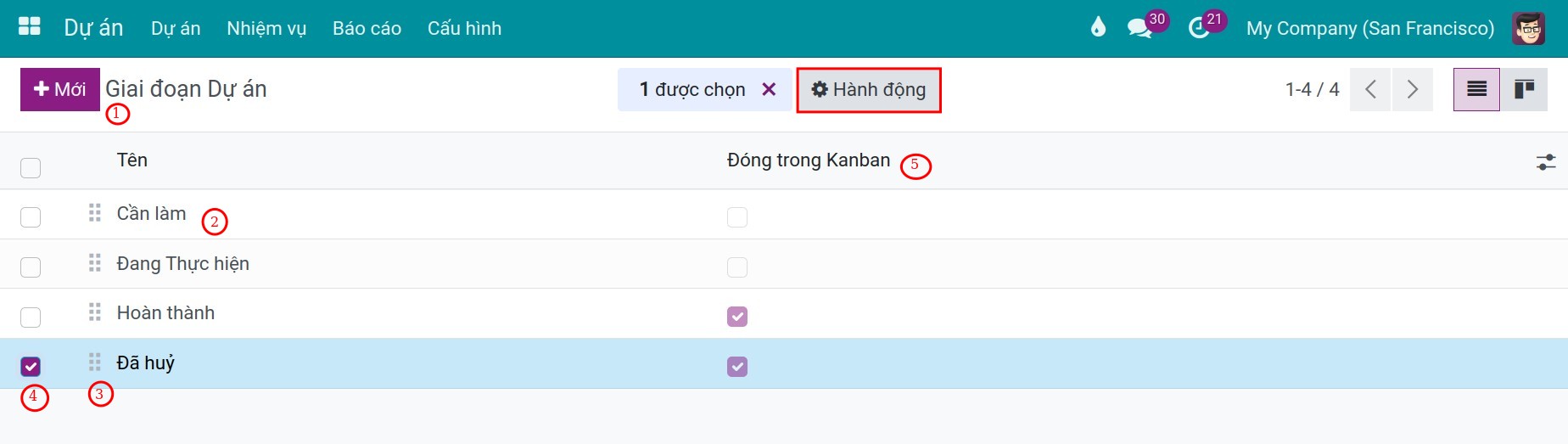 Thiết lập thông tin dự án Viindoo