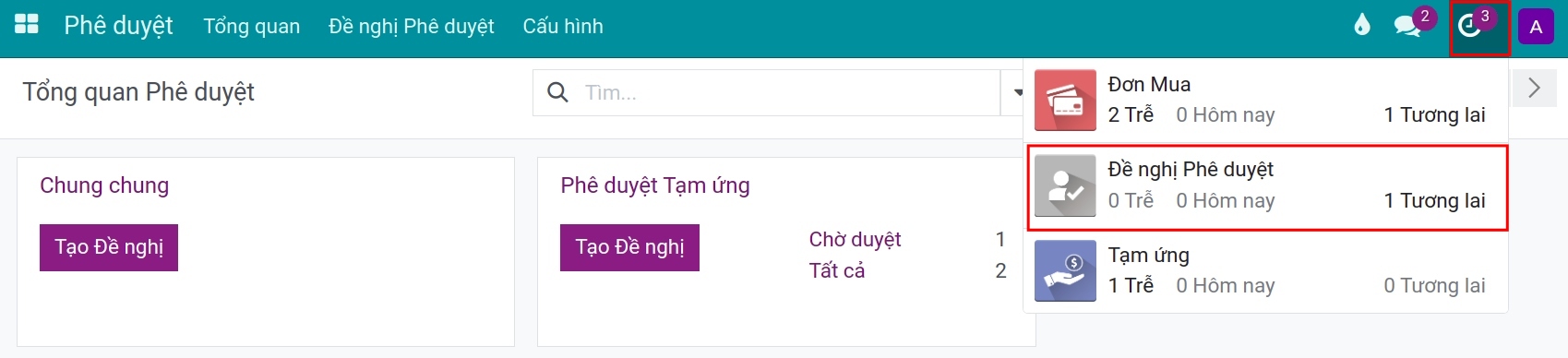 Tìm phiếu đề nghị