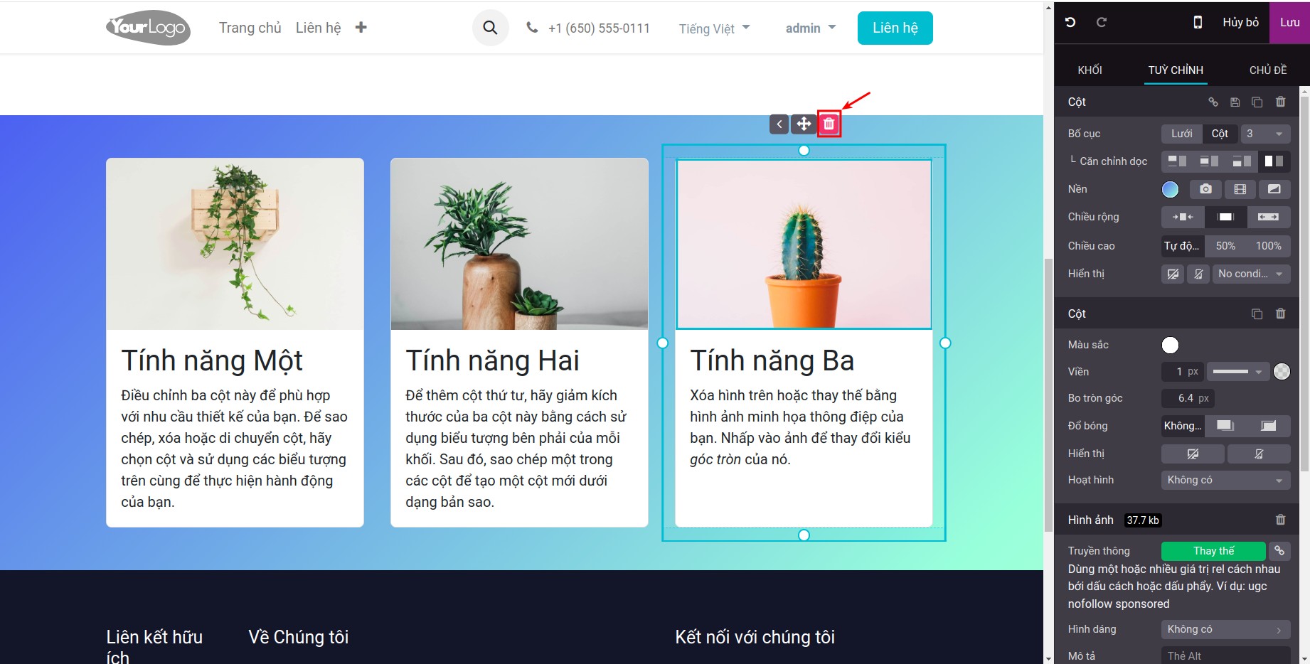Gỡ khối nội dung
