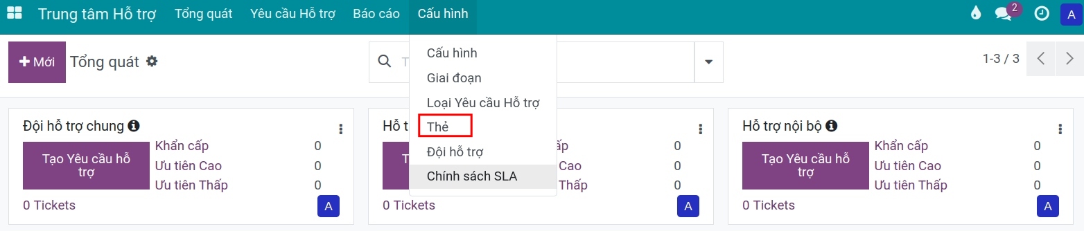 Tạo mới thẻ gắn tới yêu cầu hỗ trợ Viindoo