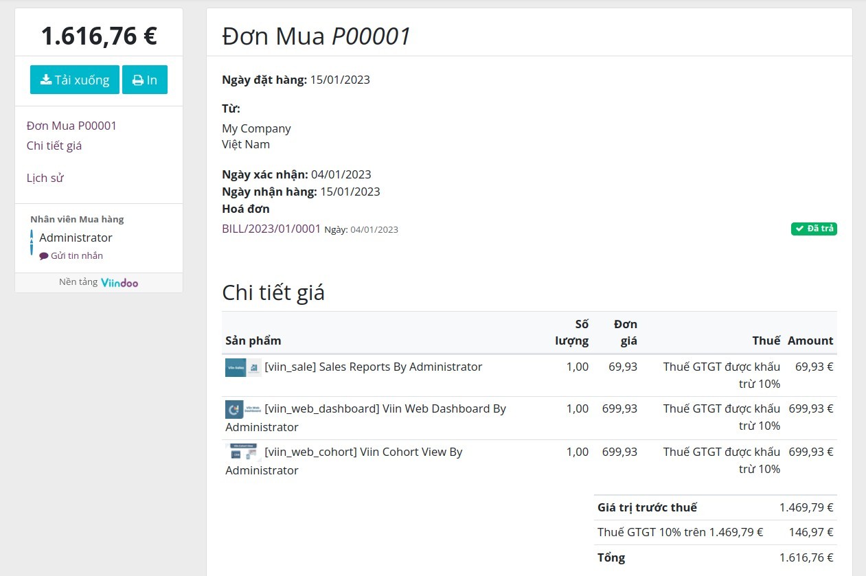 Purchase order detail