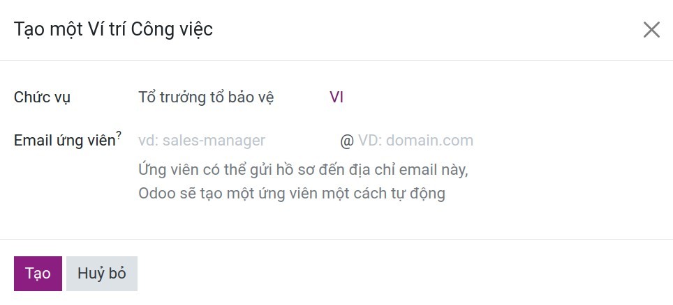 Tạo Chức vụ Viindoo