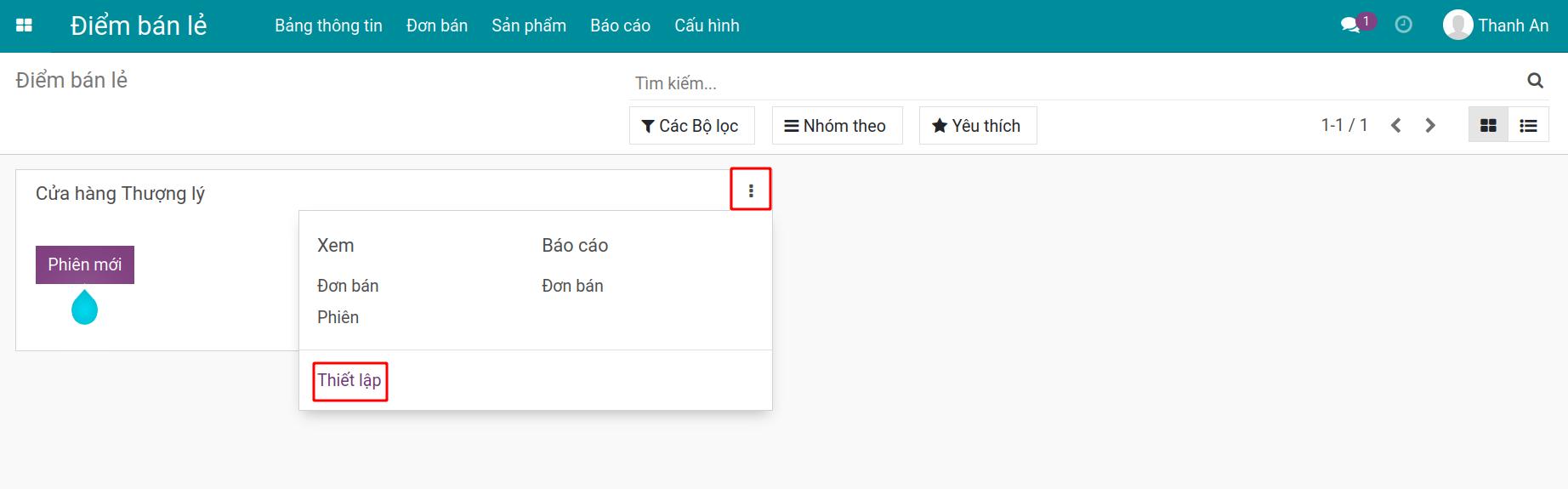 Thiết lập điểm bán lẻ