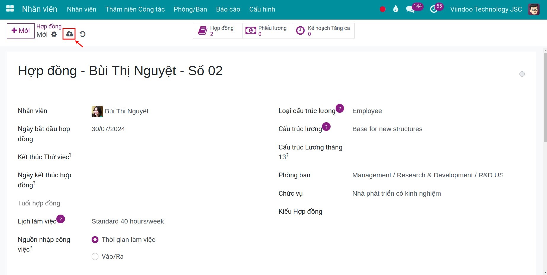 Khởi động hợp đồng