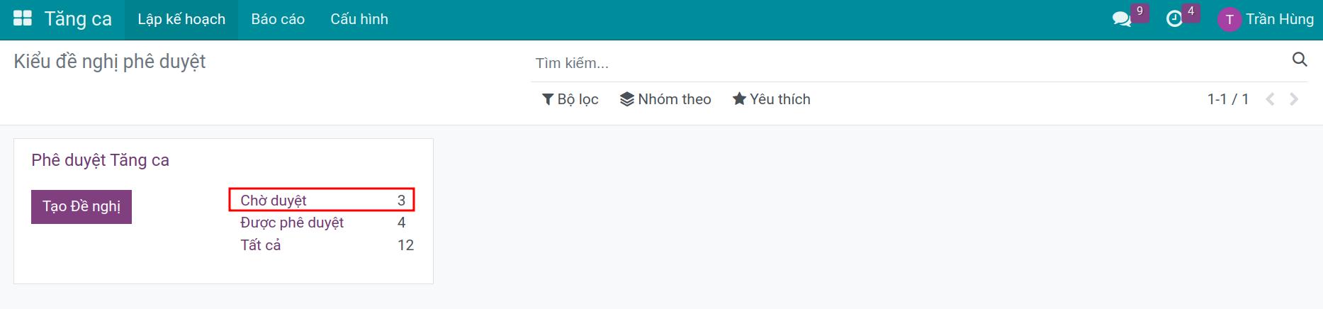 Đề nghị Tăng ca