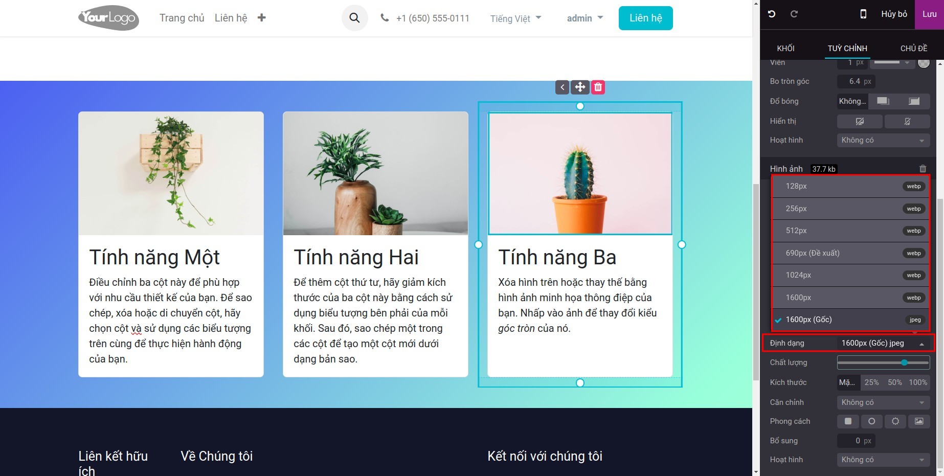 Thay đổi độ phân giải hình ảnh