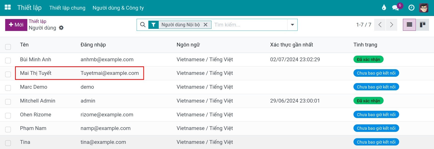 Thiết lập hệ thống phần mềm Viindoo