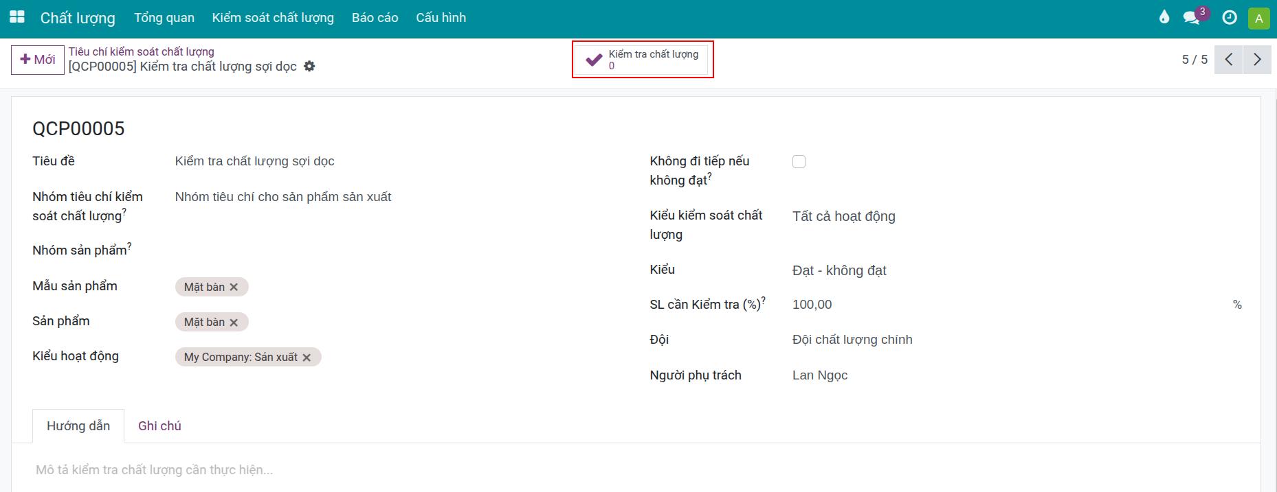Nút kiểm tra chất lượng Viindoo