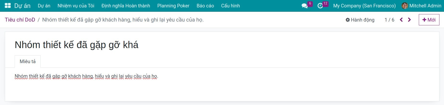 Tạo Định nghĩa Hoàn thành