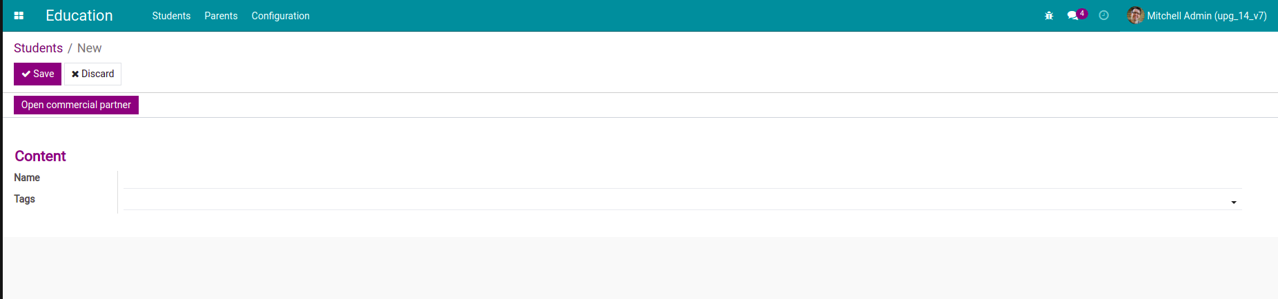 Adding content and widgets to a form view