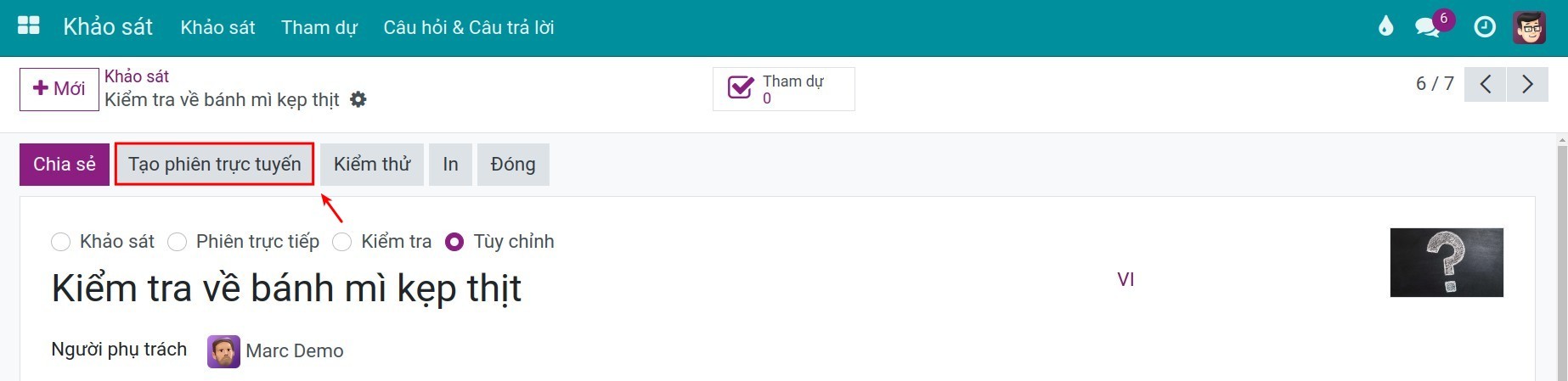 Chia sẻ và tạo phiên trực tuyến
