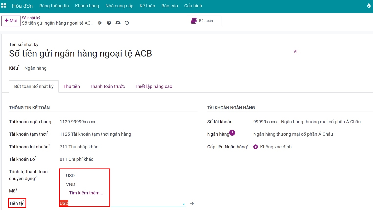 Thiết lập ngoại tệ trong Sổ nhật ký Viindoo