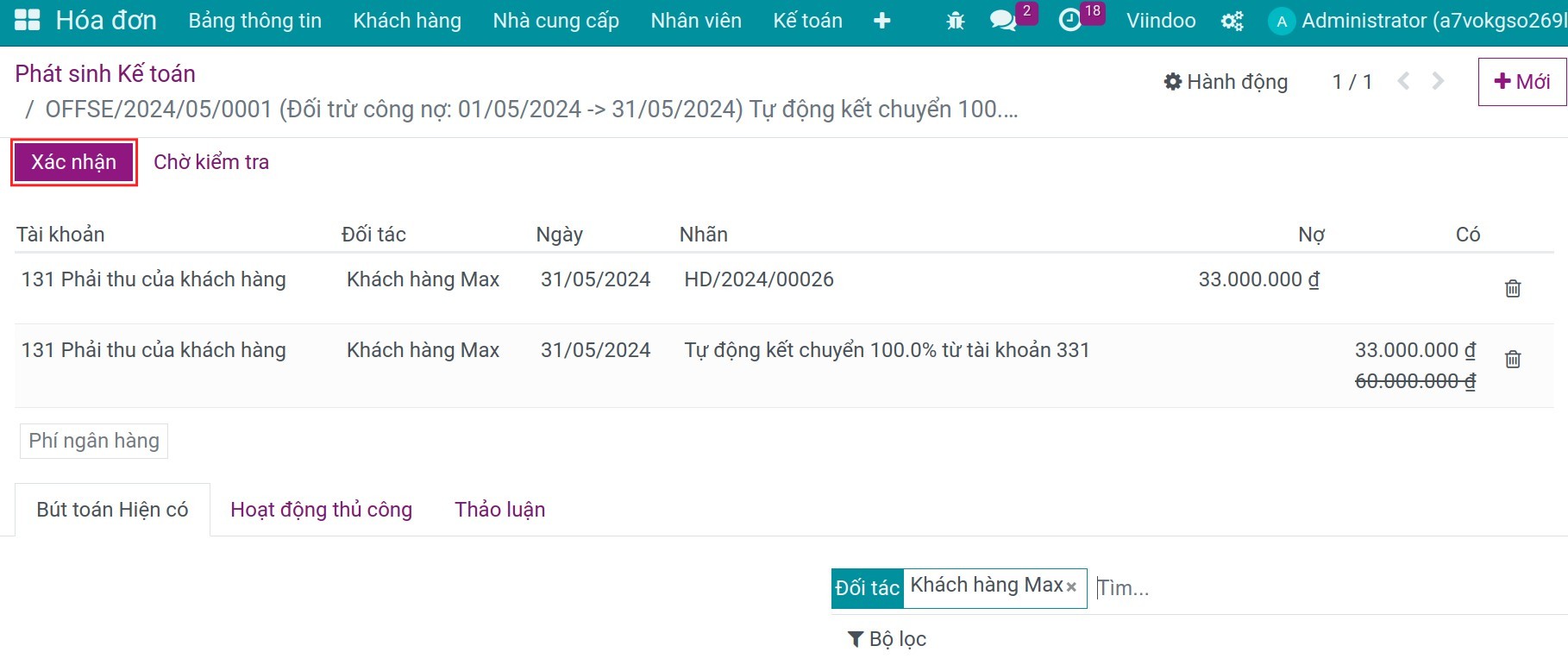 Xác nhận đối soát