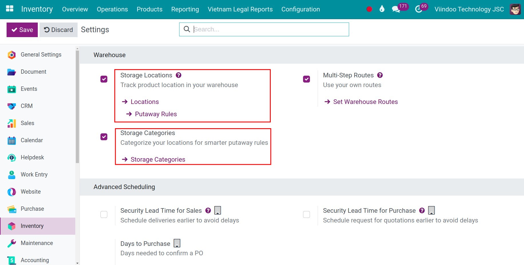 Enabled the storage categories feature