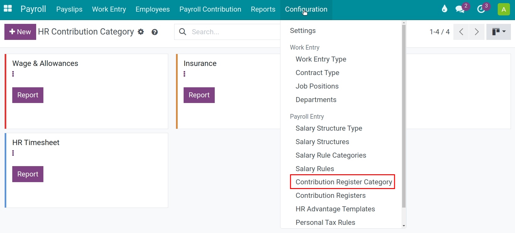 Create a new Contribution Register Category in Viindoo