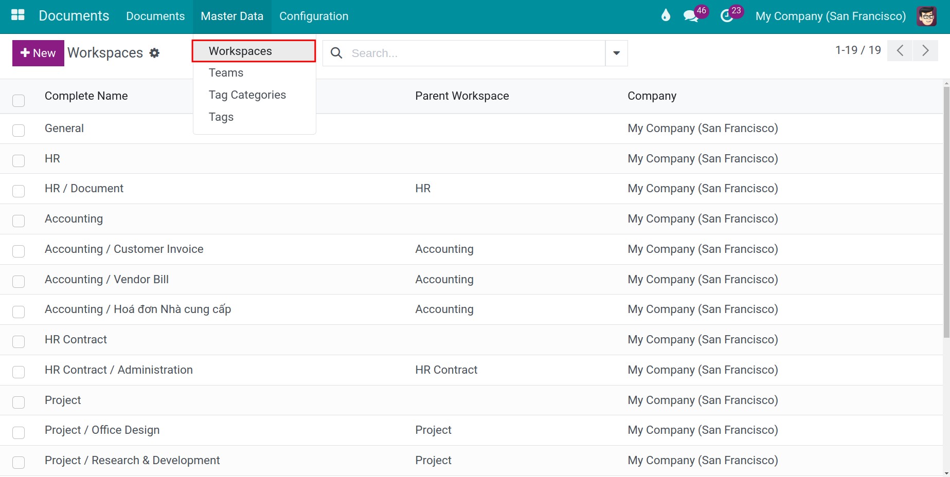 Create a new workspace