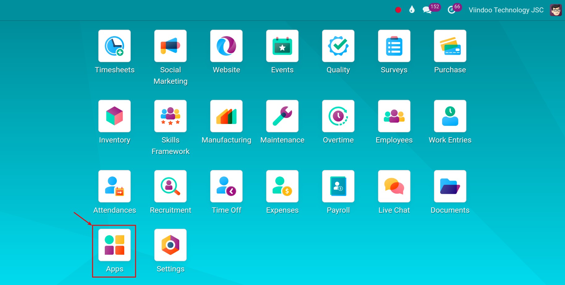 Access Apps in Viindoo