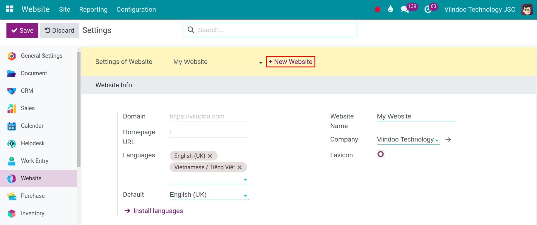 Create a new website