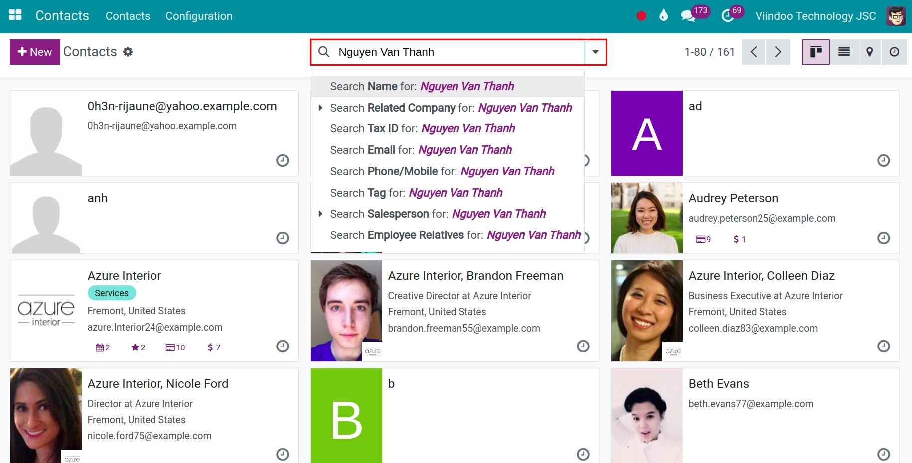 Keyword suggestion in Viindoo search bar