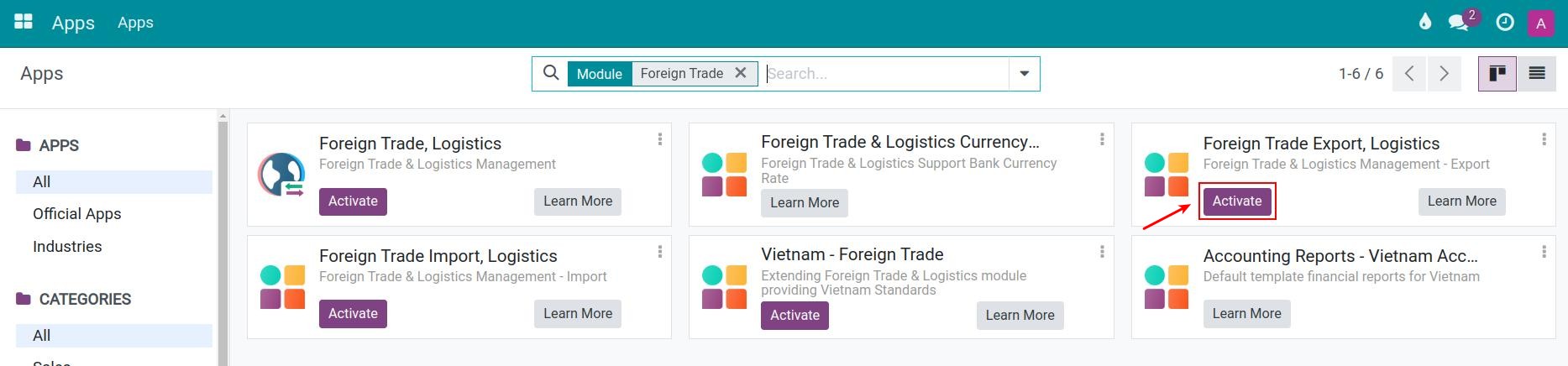 Install Viindoo Foreign Trade module