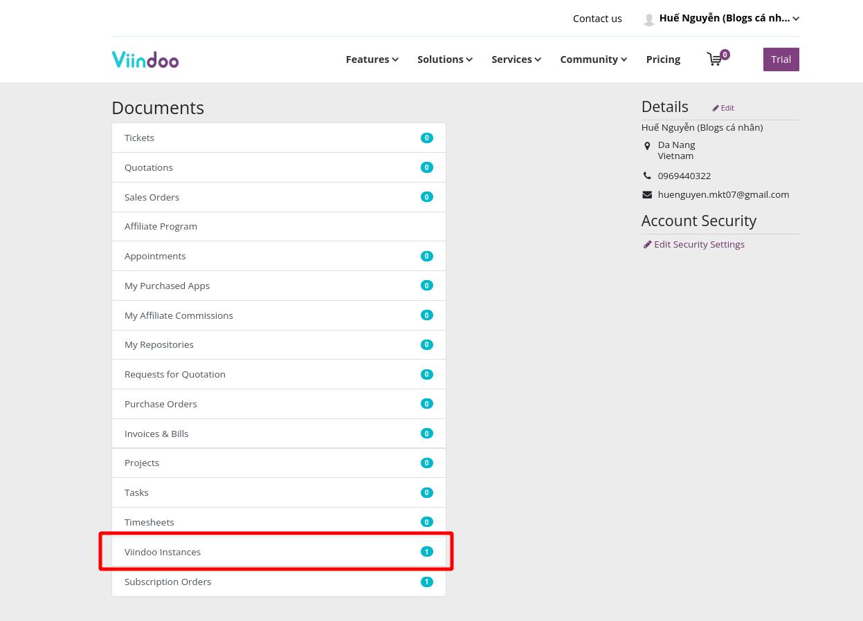 Viindoo interface