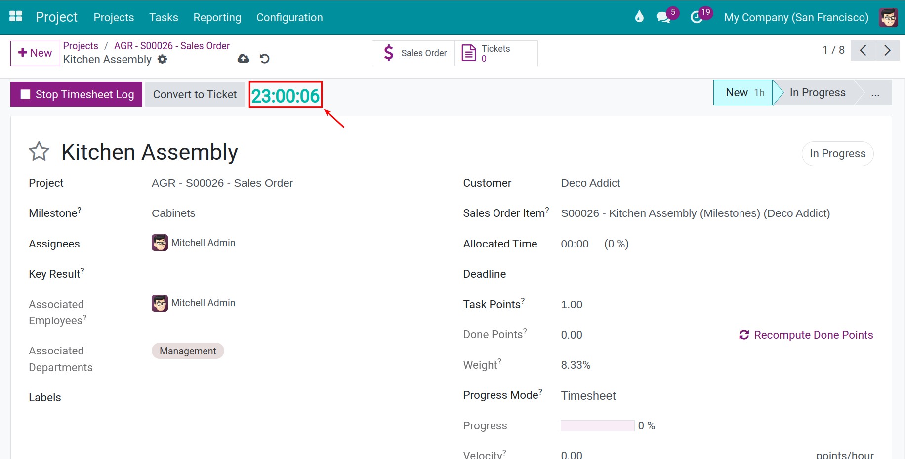 the system will auto calulate timesheet