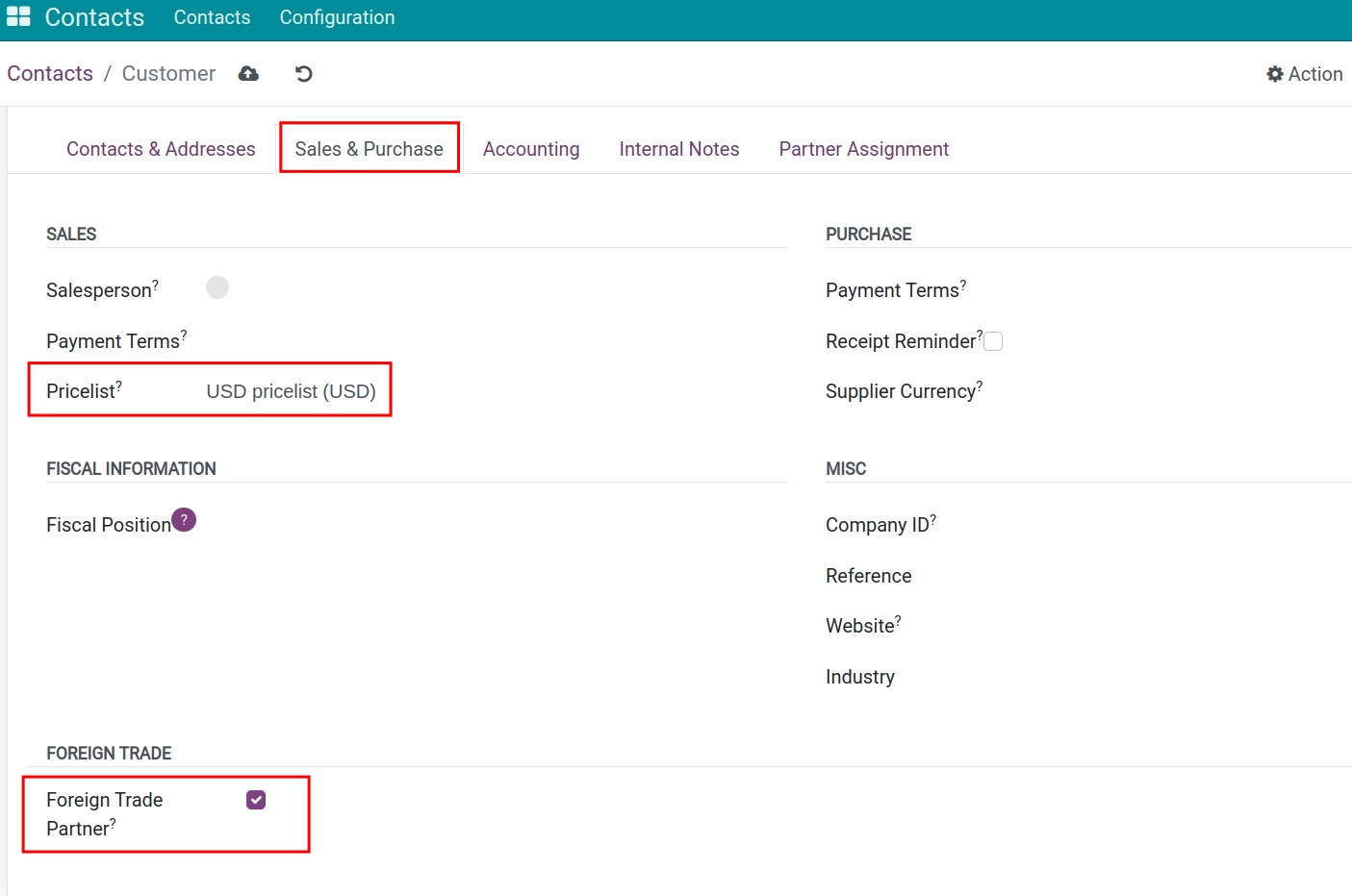 Enable foreign trade partner Viindoo